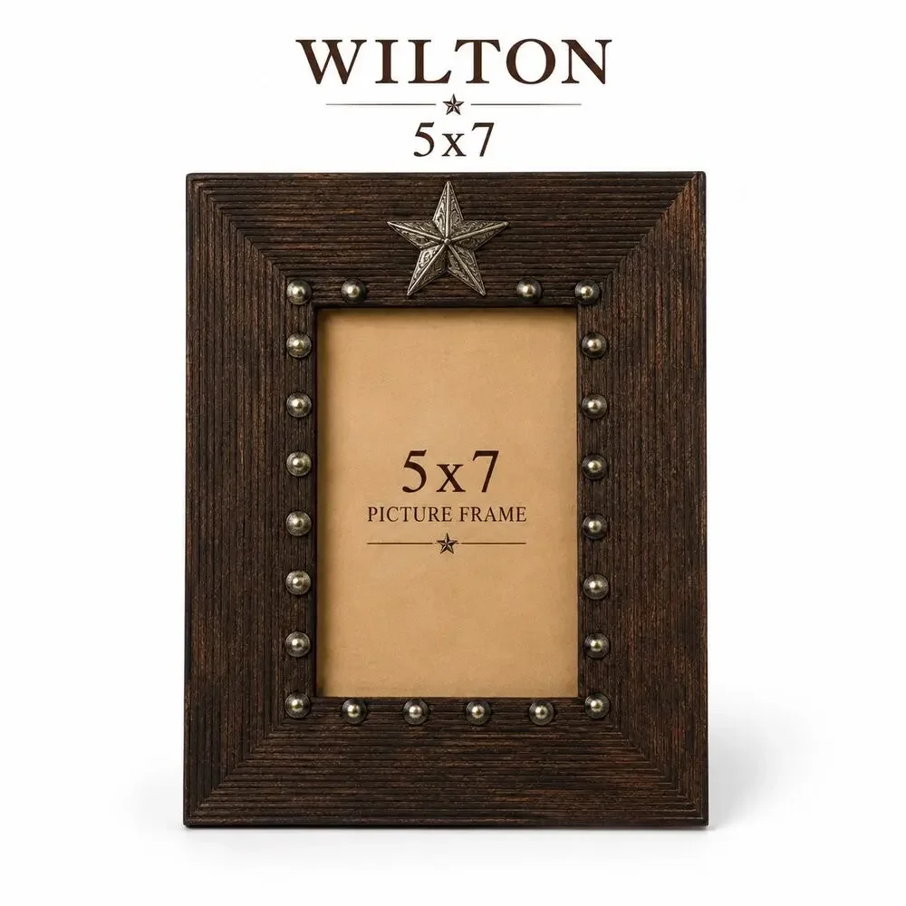 Wilton Rustic Western 5x7 Picture Frame Brown Star Farmhouse Tabletop Decor